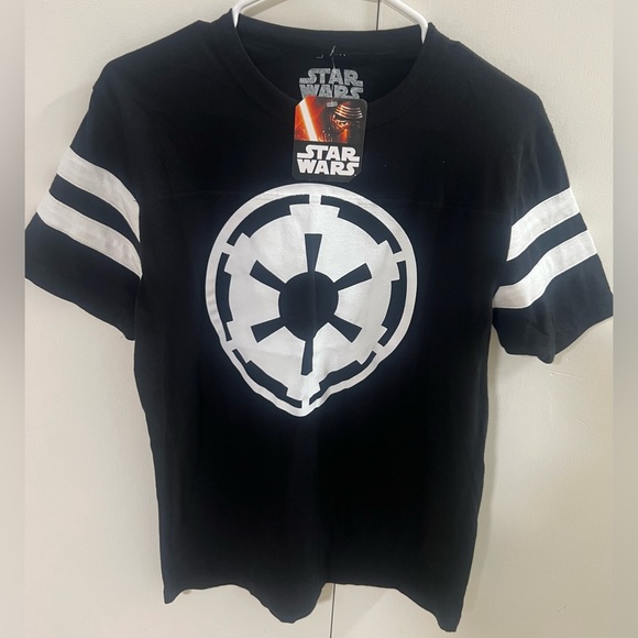 NWT Star Wars Womens M Empire Logo Varsity Football Tee - Picture 2 of 9